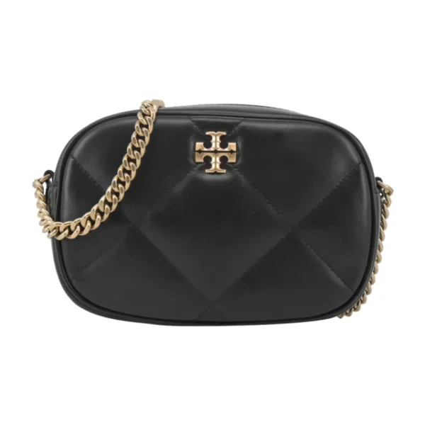 TORY BURCH KIRA 鑽石絎縫鏈帶相機包-黑(黑)